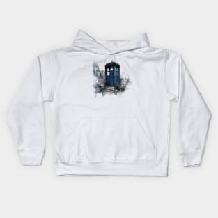 Tardis - Watercolor Painting Sketch Kids Hoodie